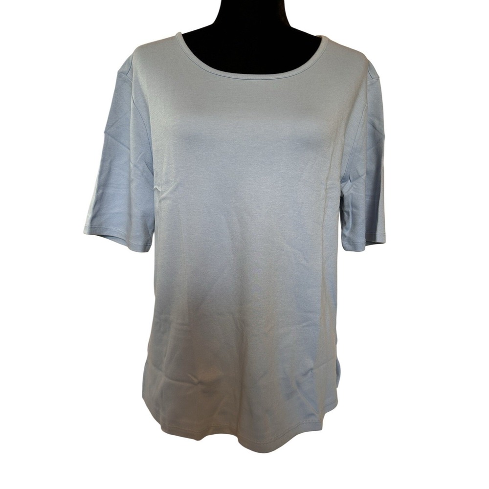 NWT The Tog‎ Shop Soft Blue Short Sleeve Shirt Top size Large